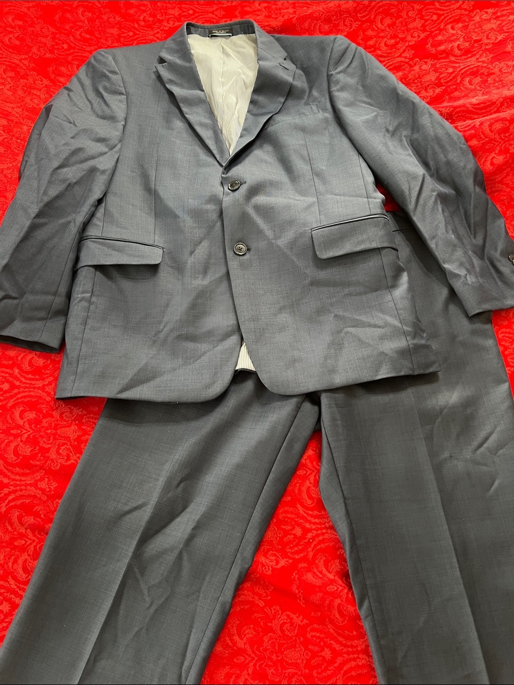 Tommy Hilfiger Blue Wool Two-Piece Suit Men's Approx 42R 34x29.5 Business Formal